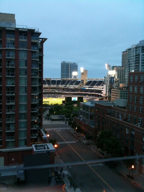 Petco Park and the East Village in San Diego.